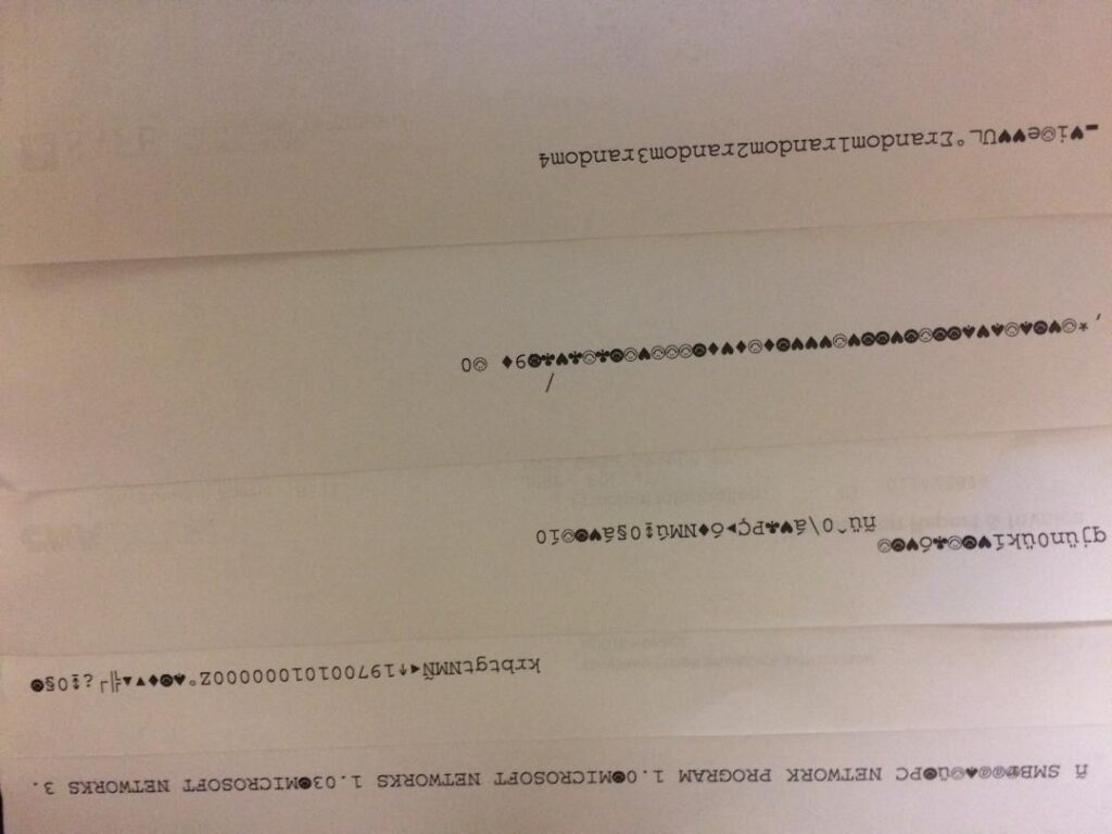 printer prints weird symbols